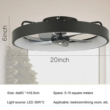 Plafonnier moderne silencieux avec ventilateur et éclairage intégré — LZ4X9Q