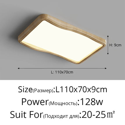 Plafonnier intelligent à spectre complet avec effet grain de bois et protection des yeux — LZ4XJ9