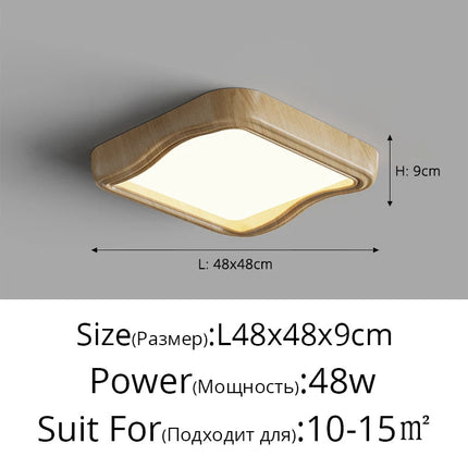 Plafonnier intelligent à spectre complet avec effet grain de bois et protection des yeux — LZ4XJ9