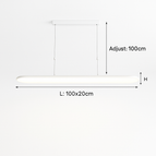 Blanc L100x20cm 88W / 3 couleurs sans télécommande