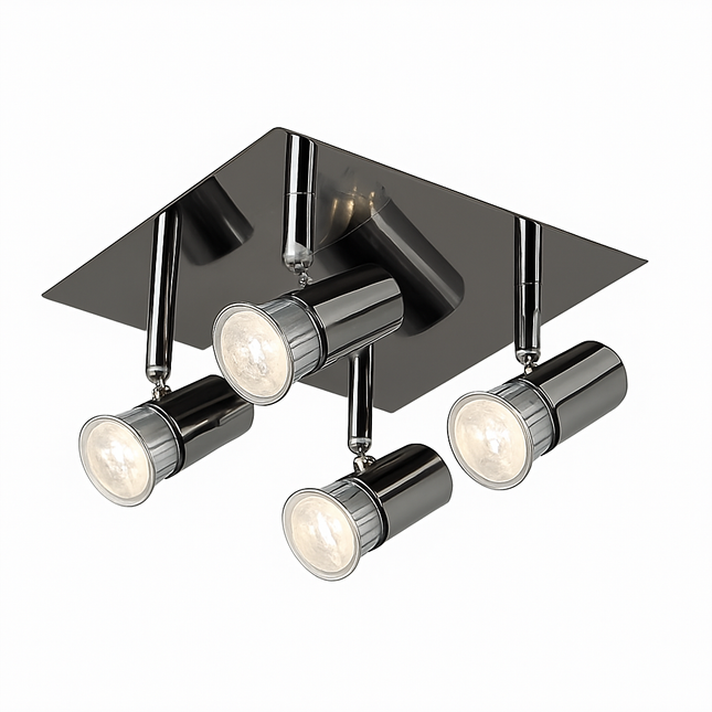 Plafonnier LED à spots orientables finition chromée satinée — LZ4X9J
