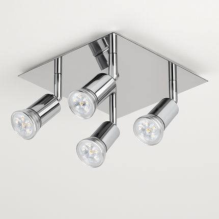 Plafonnier LED à spots orientables finition chromée satinée — LZ4X9J