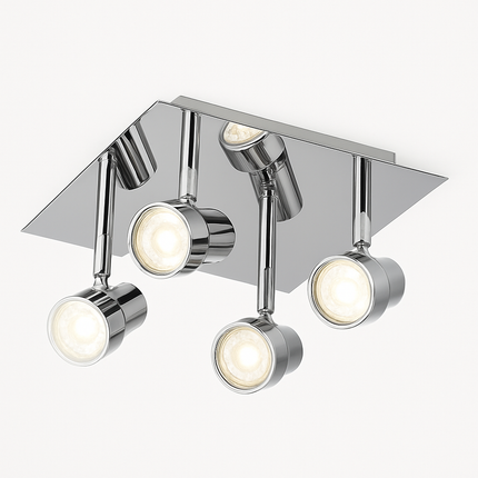 Plafonnier LED à spots orientables finition chromée satinée — LZ4X9J