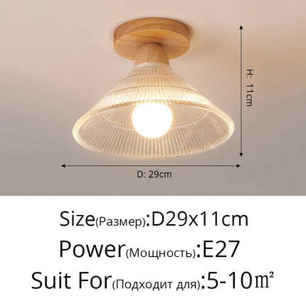 Plafonnier rondins style japonais nordique pour entrée — LZ4X9P2