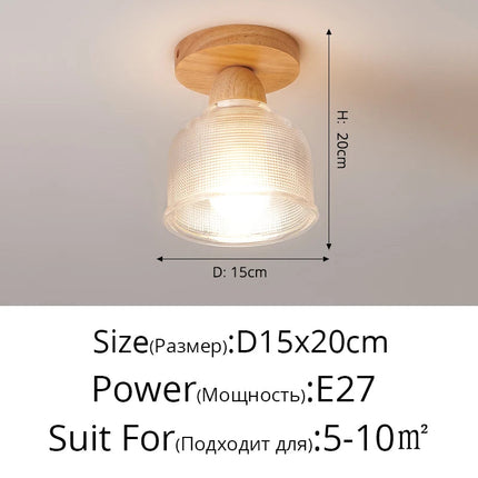 Plafonnier rondins style japonais nordique pour entrée — LZ4X9P2