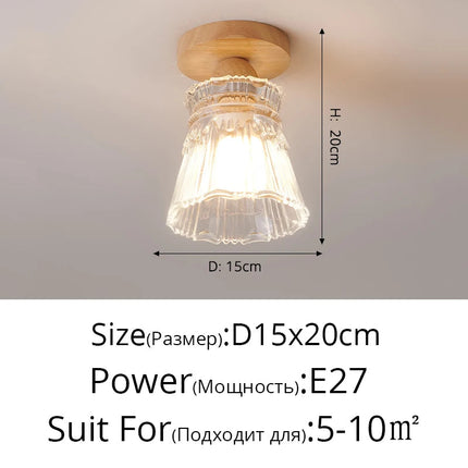 Plafonnier rondins style japonais nordique pour entrée — LZ4X9P2