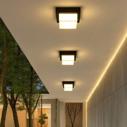 Plafonnier étanche rond et carré pour extérieur et jardin — LZ4X9P