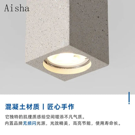 Plafonnier LED style industriel en ciment terrazzo pour intérieur moderne — LZ4X9Q2