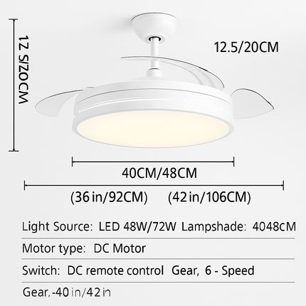 Plafonnier ventilateur lumineux pour espaces intérieurs et restaurants — LZ4G7XQ