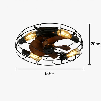 Plafonnier ventilateur avec éclairage et télécommande intégrée — LZ4X9M