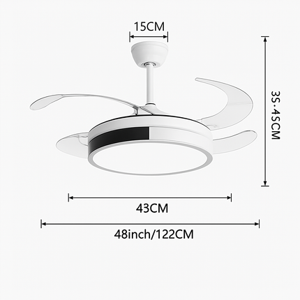 Plafonnier ventilateur silencieux avec éclairage intégré — LZ4X9P2