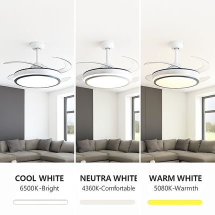Plafonnier ventilateur silencieux avec éclairage intégré — LZ4X9P2