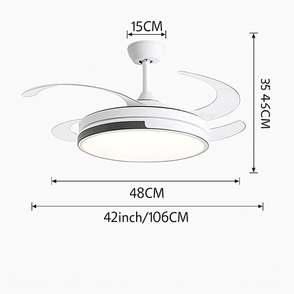 Plafonnier ventilateur silencieux avec éclairage intégré — LZ4X9P2