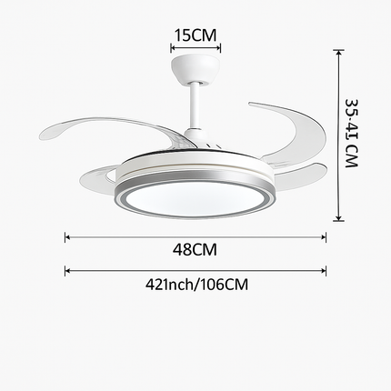 Plafonnier ventilateur silencieux avec éclairage intégré — LZ4X9P2