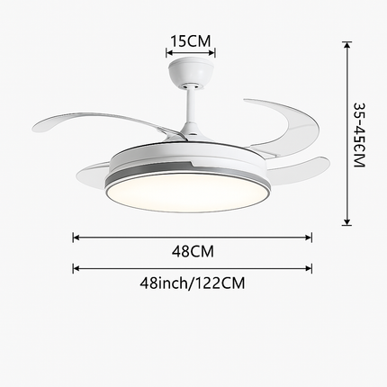 Plafonnier ventilateur silencieux avec éclairage intégré — LZ4X9P2