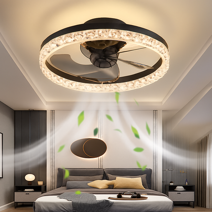 Plafonnier ventilateur lumineux dimmable avec télécommande décoratif — LZ4X9P