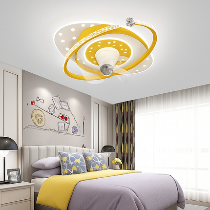 Plafonnier ventilateur silencieux LED à rotation 360° — LZ4X9Q