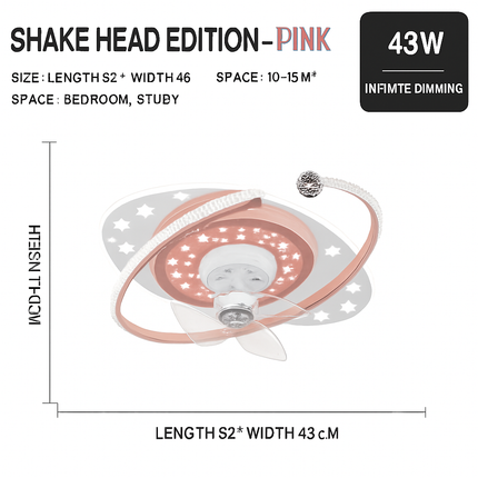 Plafonnier ventilateur silencieux LED à rotation 360° — LZ4X9Q