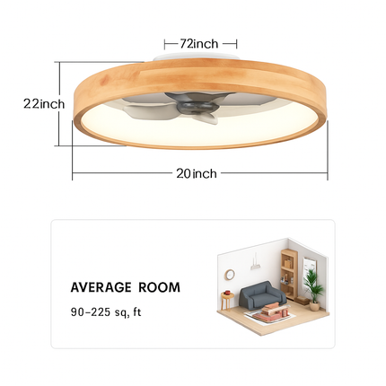 Plafonnier ventilateur LED avec pales réversibles, minuterie et télécommande — LZ4X9Q