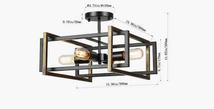 Plafonnier vintage en fer forgé avec suspensions rondes — LZ4X9Q2