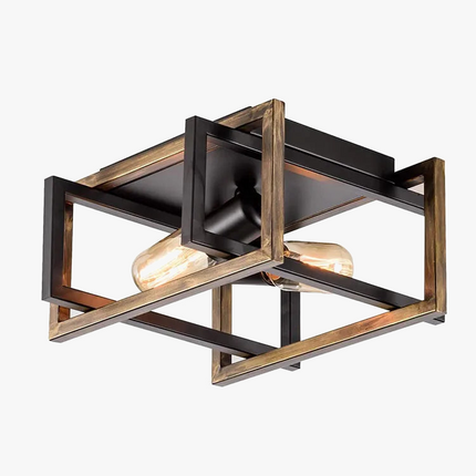 Plafonnier vintage en fer forgé avec suspensions rondes — LZ4X9Q2