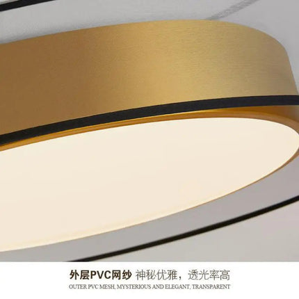 Plafonnier vintage en PVC avec éclairage cuivre et bande LED intégrée — LZ4X9T