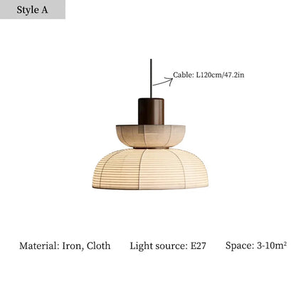 Plafonnier en tissu style wabi sabi pour ambiance japonaise — LZ4X9T1