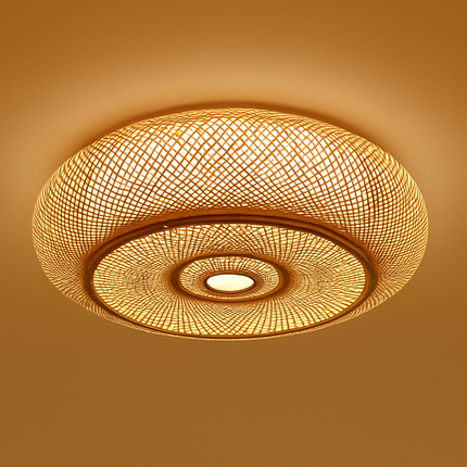 Plafonnier suspension en rotin avec abat-jour décoratif — LZ4X9JQ