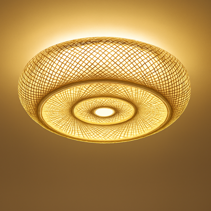 Plafonnier suspension en rotin avec abat-jour décoratif — LZ4X9JQ