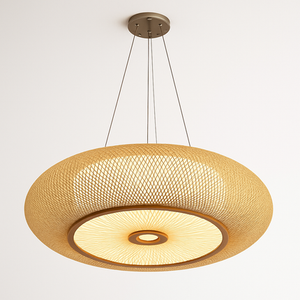 Plafonnier suspension en rotin avec abat-jour décoratif — LZ4X9JQ