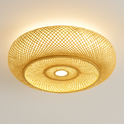 Plafonnier suspension en rotin avec abat-jour décoratif — LZ4X9JQ