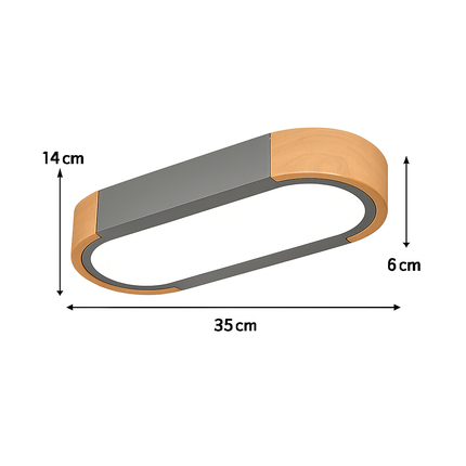 Plafonnier minimaliste en bois massif avec panneaux acryliques — LZ4X9T2