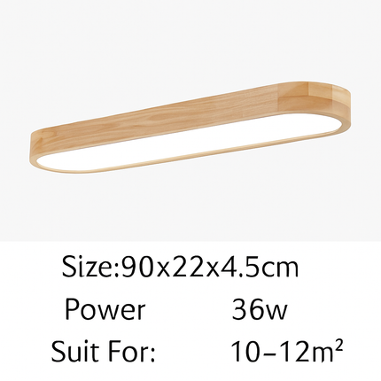Plafonnier minimaliste en bois massif avec panneaux acryliques — LZ4X9T2