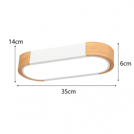 Plafonnier minimaliste en bois massif avec panneaux acryliques — LZ4X9T2