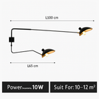 Wall lamp-Black 2 / 3 colors adjustable