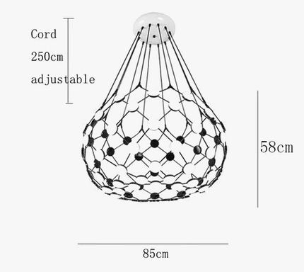 Suspension lustre noir et blanc design échiquier pour salon et salle à manger — LZ4X9P2