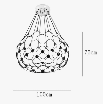 Suspension lustre noir et blanc design échiquier pour salon et salle à manger — LZ4X9P2