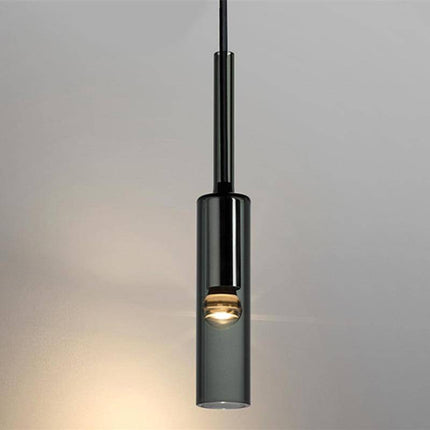 Applique murale avec lampe cylindrique en verre fumé style Loft — LZ4G7Q2