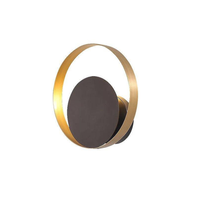 Applique murale LED ronde aux cercles dorés et noirs raffinés — LZ4X9P2