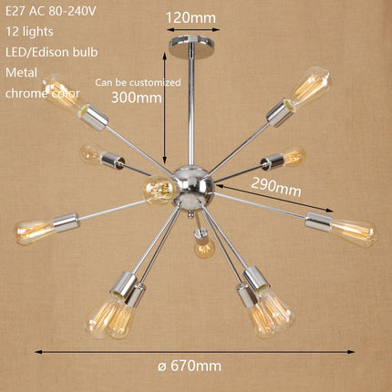 Lustre moderne LED style araignée métallique réglable Makari