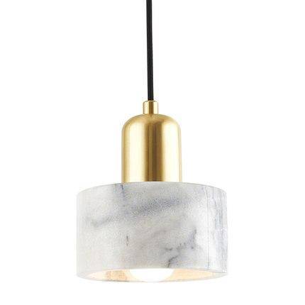 Suspension LED dorée avec marbre blanc design luxe — LZ4X9P2