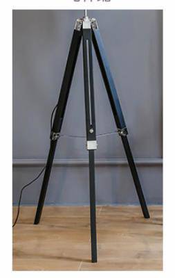 Lampadaire trépied réglable avec abat-jour en tissu style American — LZ4X9M