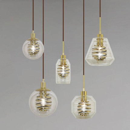 Suspension en verre avec spirale dorée design — LZ4N7Q2D