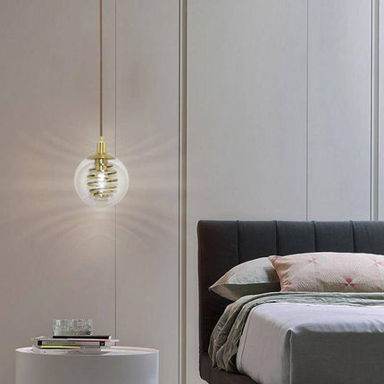 Suspension en verre avec spirale dorée design — LZ4N7Q2D