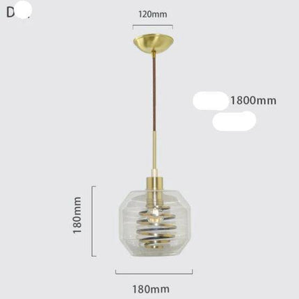 Suspension en verre avec spirale dorée design — LZ4N7Q2D