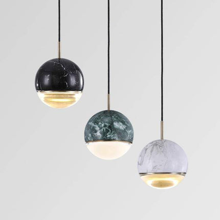 Suspension LED boule design effet marbre coloré — LZ4N7Q2