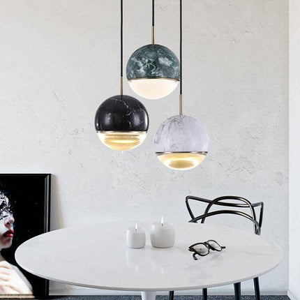 Suspension LED boule design effet marbre coloré — LZ4N7Q2