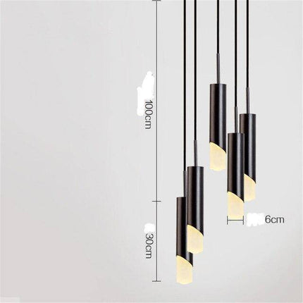 Suspension LED cylindrique en métal style luxe — LZ4X9Q2