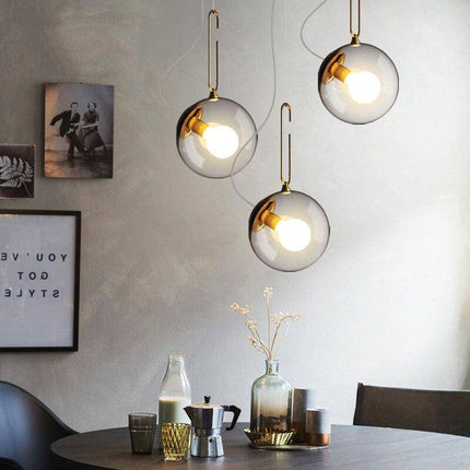 Suspension LED boule en verre et métal design — LZ4X9P2