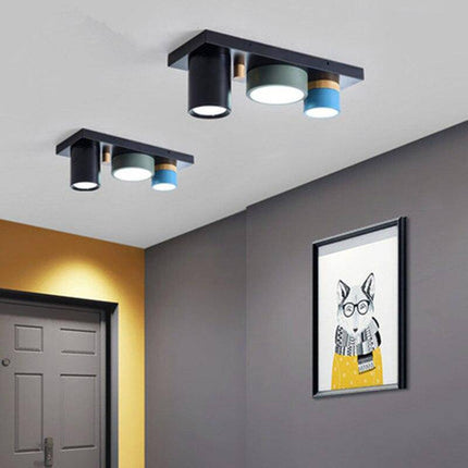 Plafonnier LED design avec spots cylindriques colorés — LZ4X9T2